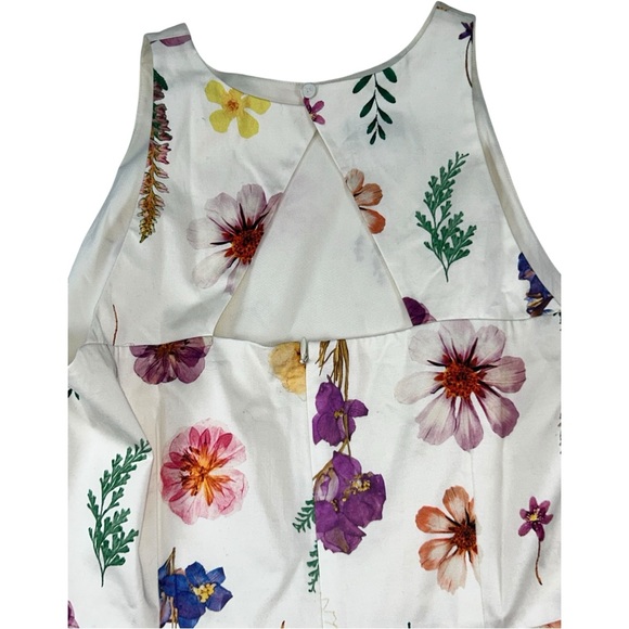 Talbots Petite Sateen Fit & Flare Dress Floral Meadow Halter Sleeveless 12P - Picture 14 of 16